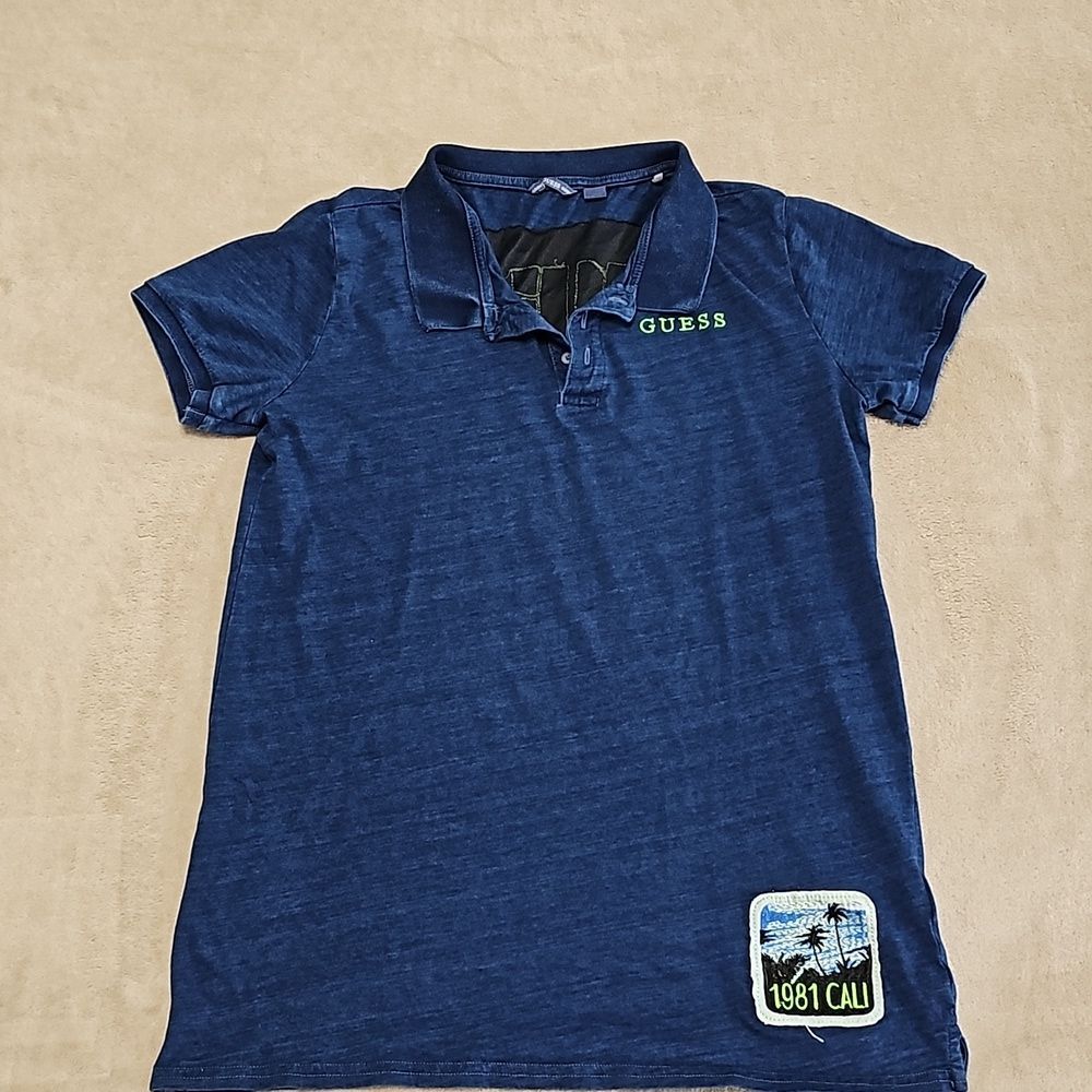 GUESS Big Boys Short Sleeve Textured Knit Polo Shirt, Size 18